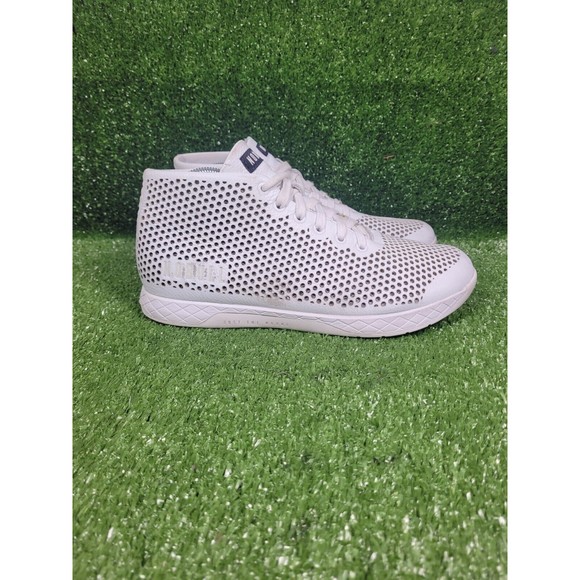 Nobull Dust Mid Top Lace Up White Leather Crossfit Sneakers Men Size 10.5 - Picture 1 of 14